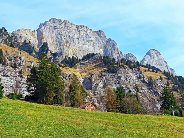 アルプスの峰ブリシとツェストールはチュルファーレン山脈 オーバートッゲンブルク地域とヴァレンゼー湖の間に位置する カントン セントガレン スイス カントン セント ガレン スイス — ストック写真