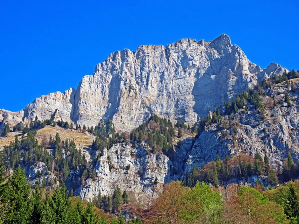 Berggipfel Brisi Den Churfirsten Zwischen Obertoggenburg Und Walensee Walenstadtberg Kanton — Stockfoto