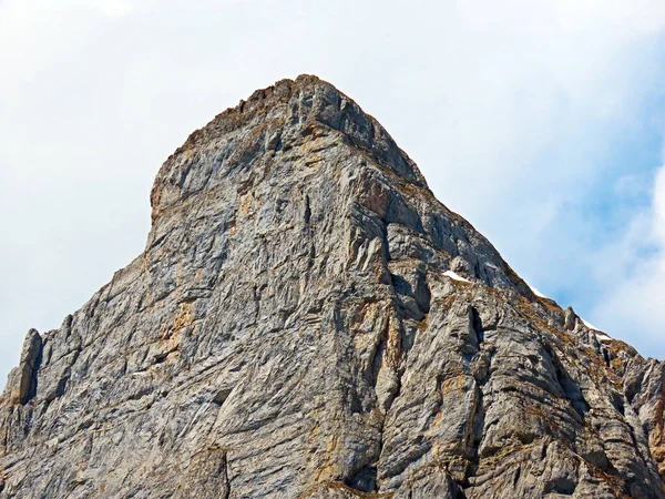 Pico Alpino Zuestoll Cordillera Churfirsten Entre Región Obertoggenburg Lago Walensee — Foto de Stock