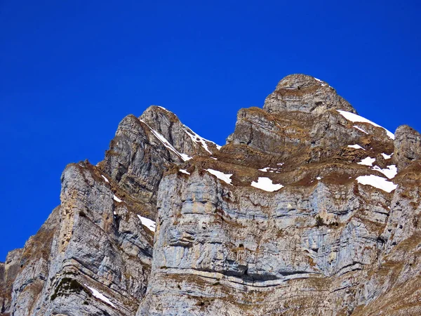 Pic Alpin Schaeren Scharen Dans Chaîne Montagnes Churfirsten Entre Région — Photo