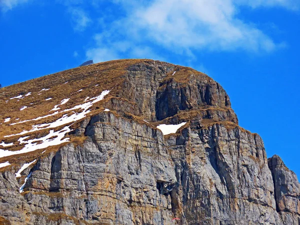 Cima Alpina Hinderrugg Nella Catena Montuosa Churfirsten Tra Regione Obertoggenburg — Foto Stock