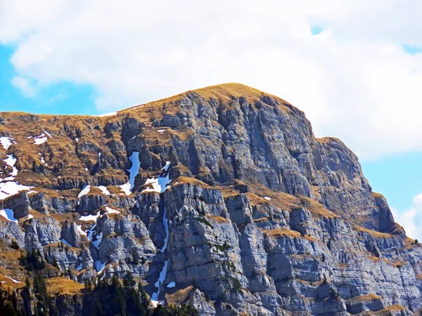 Pico Alpino Rosenboeden Rosenboden Cordillera Churfirsten Entre Región Obertoggenburg Lago —  Fotos de Stock