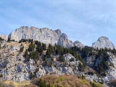 Obertoggenburg bölgesi ile Walensee Gölü arasındaki Churfirsten sıradağlarında bulunan Brisi ve Zuestoll tepeleri (Kanton St. Gallen, Schweiz)