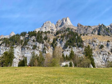 Obertoggenburg Bölgesi ile Walenstadtberg Gölü arasındaki Churfirsten Dağları 'ndaki Fruemsel veya Frumsel tepesi - İsviçre' nin St. Gallen Kantonu (Schweiz)