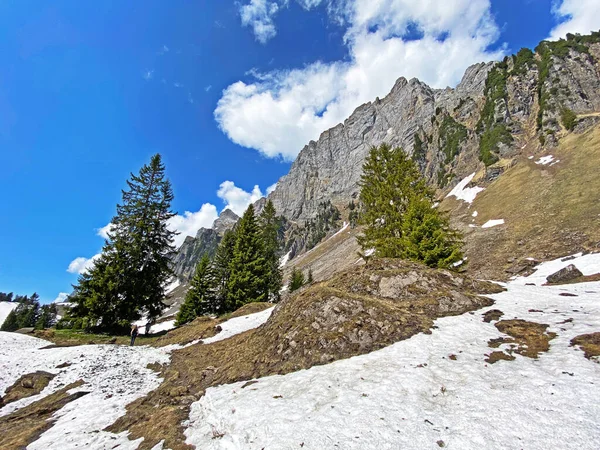 Pico Alpino Brisi Cordilheira Churfirsten Entre Região Obertoggenburg Lago Walensee — Fotografia de Stock