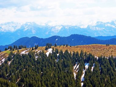 Alp Tepesi İsviçre 'nin Pilatus dağ sırasının yanında ve Emmental Alpnach' ta, Obwalden Kantonu, İsviçre (Kanton Obwalden, Schweiz)