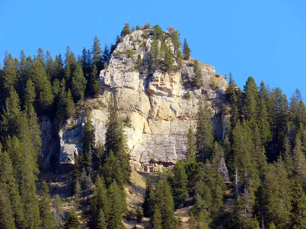 Cima Alpina Fondo Nella Catena Montuosa Svizzera Del Pilato Nelle — Foto Stock