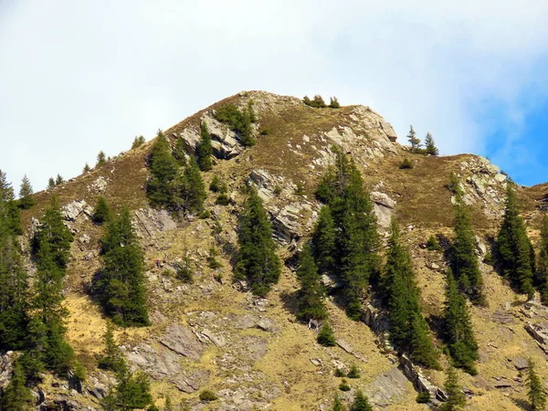 Αλπική Κορυφή Του Hengst Στην Ελβετική Οροσειρά Pilatus Και Στις — Φωτογραφία Αρχείου