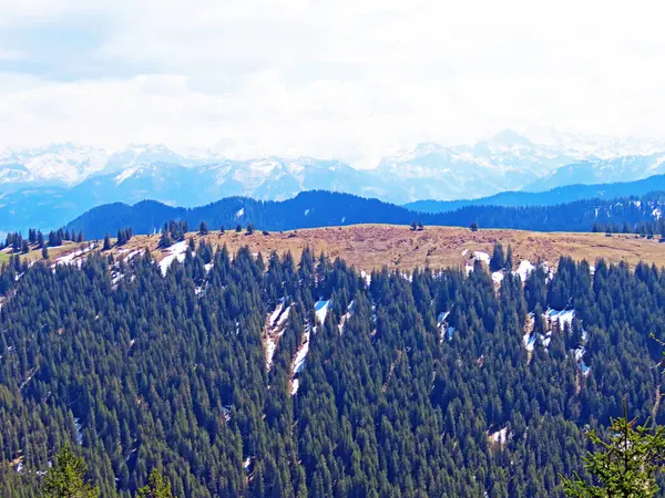 Colina Alpina Primeiro Lado Cordilheira Suíça Pilatus Nos Alpes Emmental — Fotografia de Stock