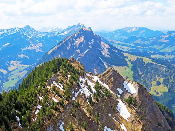 Alpes Groenfluh Gronfluh Schafmatt Risetestock Nos Alpes Emmental Alpnach Cantão — Fotografia de Stock