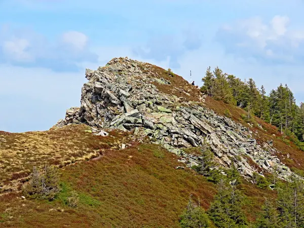 Szczyt Alpejski Staefeliflue Lub Stafeliflue Szwajcarskim Paśmie Górskim Pilatus Oraz — Zdjęcie stockowe