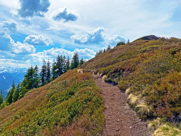 Trails for walking, hiking, sports and recreation on the slopes of the Pilatus massif and in the alpine valleys at the foot of the mountain, Alpnach - Canton of Obwalden, Switzerland (Schweiz)