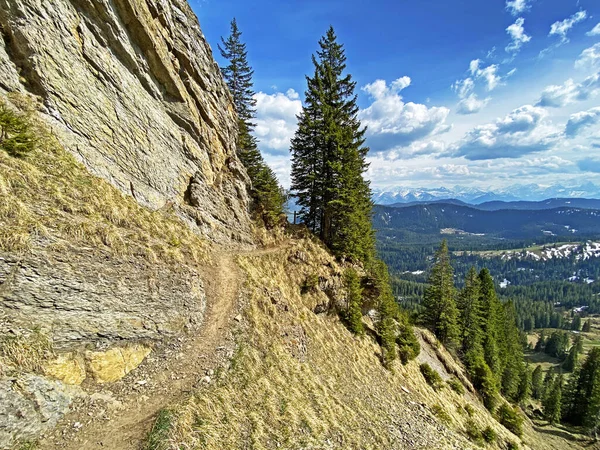 Trails for walking, hiking, sports and recreation on the slopes of the Pilatus massif and in the alpine valleys at the foot of the mountain, Alpnach - Canton of Obwalden, Switzerland (Schweiz)