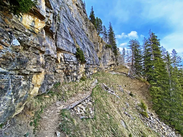 Trails for walking, hiking, sports and recreation on the slopes of the Pilatus massif and in the alpine valleys at the foot of the mountain, Alpnach - Canton of Obwalden, Switzerland (Schweiz)