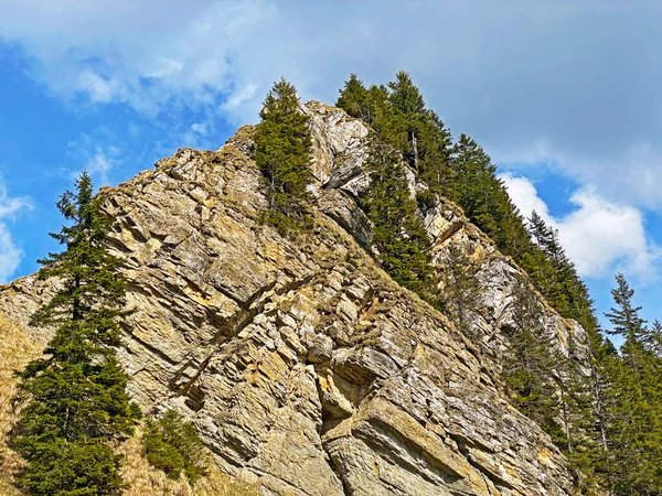 Skály Kameny Švýcarském Pohoří Pilatus Emmentálních Alpách Alpnach Kanton Obwalden — Stock fotografie