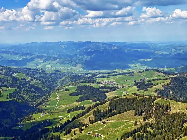 Hermosa Vista Desde Pico Alpino Blaue Tosse Cordillera Suiza Pilatus —  Fotos de Stock
