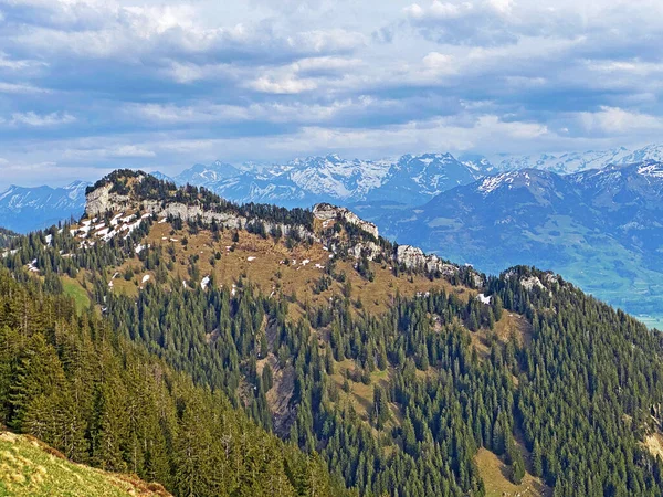 Alpejski Szczyt Musflue Szwajcarskim Paśmie Górskim Pilatus Alpach Emmentalnych Alpnach — Zdjęcie stockowe