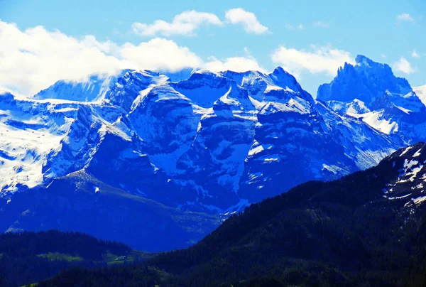 Sviçre Alpleri Nin Karlı Zirveleri Buzulları Emmental Alpler Alpnach Obwalden — Stok fotoğraf