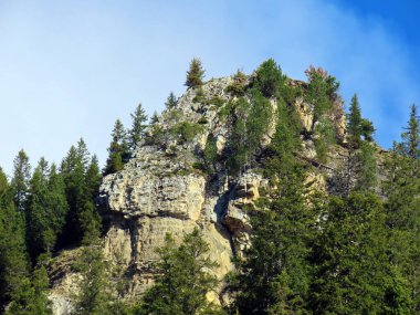 İsviçre 'nin Pilatus sıradağlarında Rottosse' un Alpnach, Obwalden Kantonu (Kanton Obwalden, Schweiz)