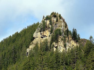 İsviçre 'nin Pilatus sıradağlarında Rottosse' un Alpnach, Obwalden Kantonu (Kanton Obwalden, Schweiz)