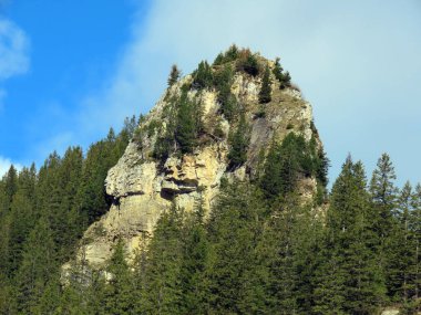 İsviçre 'nin Pilatus sıradağlarında Rottosse' un Alpnach, Obwalden Kantonu (Kanton Obwalden, Schweiz)