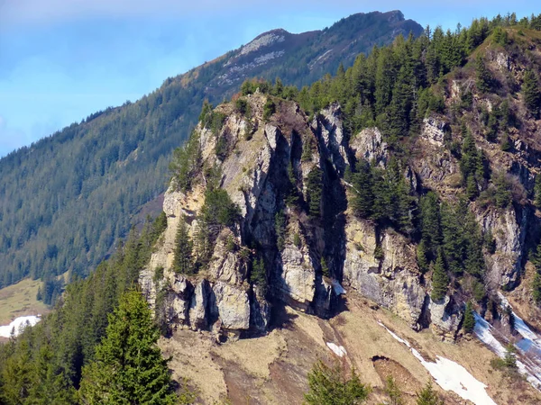 Pic Alpin Rottosse Dans Chaîne Montagnes Suisse Pilatus Dans Les — Photo