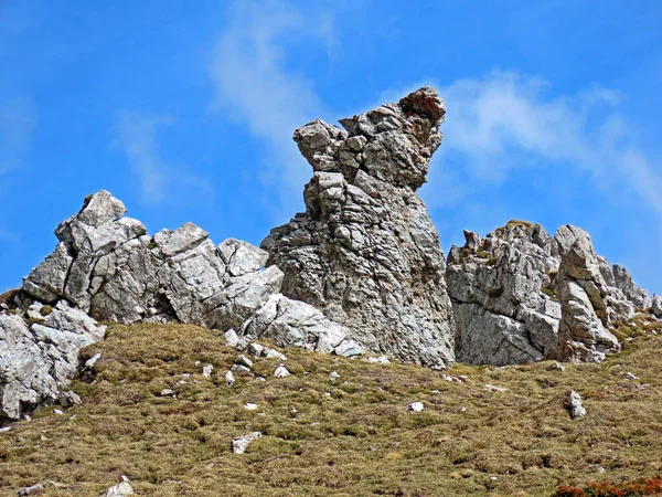 Klippor Och Stenar Den Schweiziska Bergskedjan Pilatus Och Emmental Alperna — Stockfoto