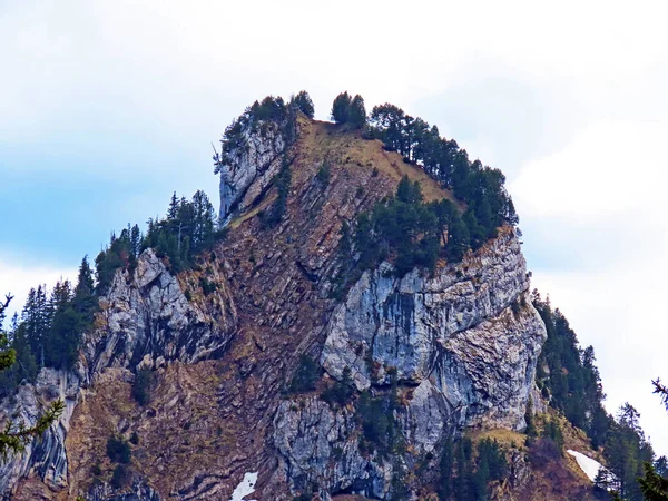 Αλπική Κορυφή Του Musflue Στην Ελβετική Οροσειρά Pilatus Και Στις — Φωτογραφία Αρχείου
