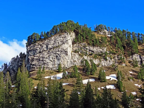 Αλπική Κορυφή Του Musflue Στην Ελβετική Οροσειρά Pilatus Και Στις — Φωτογραφία Αρχείου