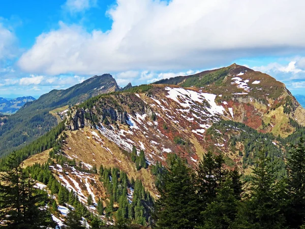 Pico Alpino Gnepfstein Mittagguepfi Mittaggupfi Cordillera Suiza Pilatus Los Alpes — Foto de Stock