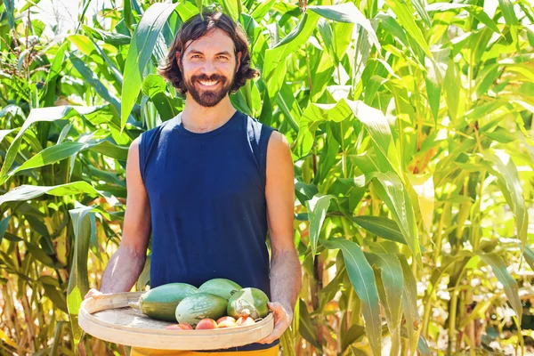 handsome smiling man working as a farmer