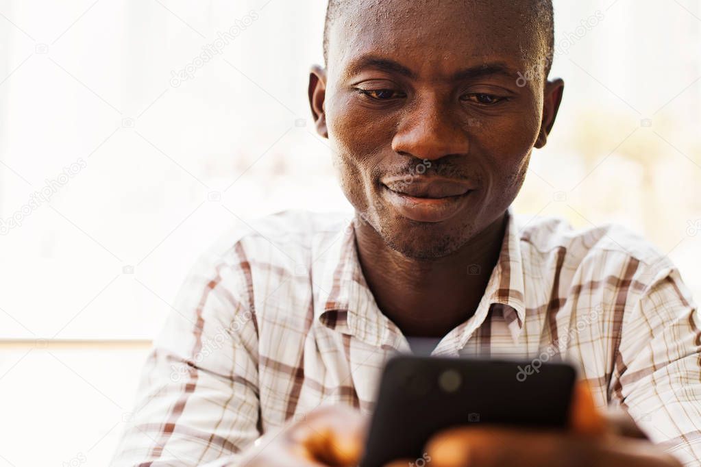 man using phone 