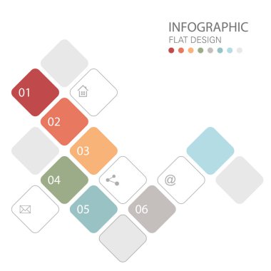 Infographic düz kareler