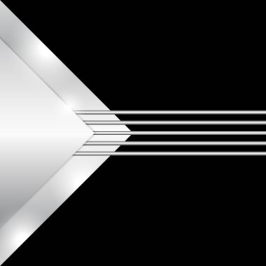 Siyah arka plan cilalı gümüş metal plakalar ile