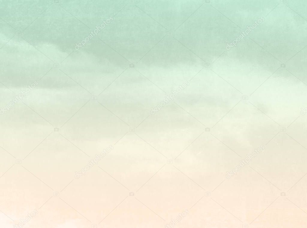 Retro sky background in faded pale watercolor texture