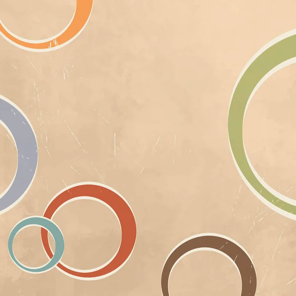 Beige retro Hintergrund mit weichen farbigen Kreisen — Stockvektor