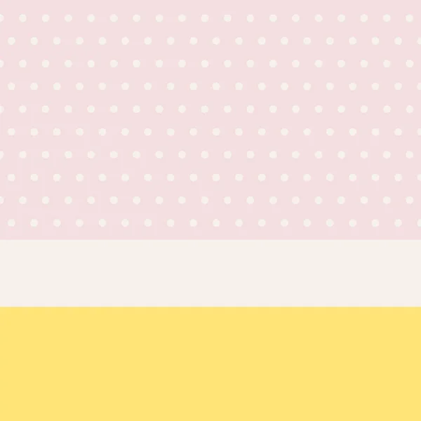 Minimalist background layout in spring colors with polka dots and banner — 图库矢量图片