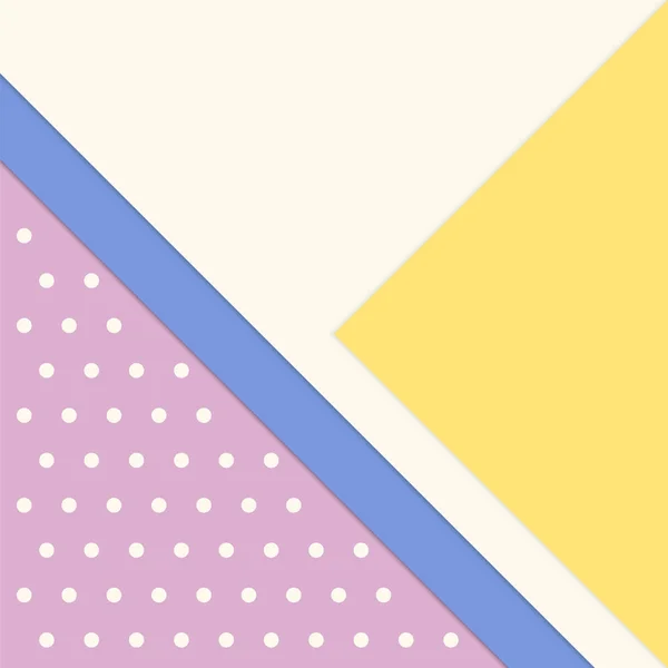 Fond abstrait simple avec couches de papier multicolores et motif de points — Image vectorielle