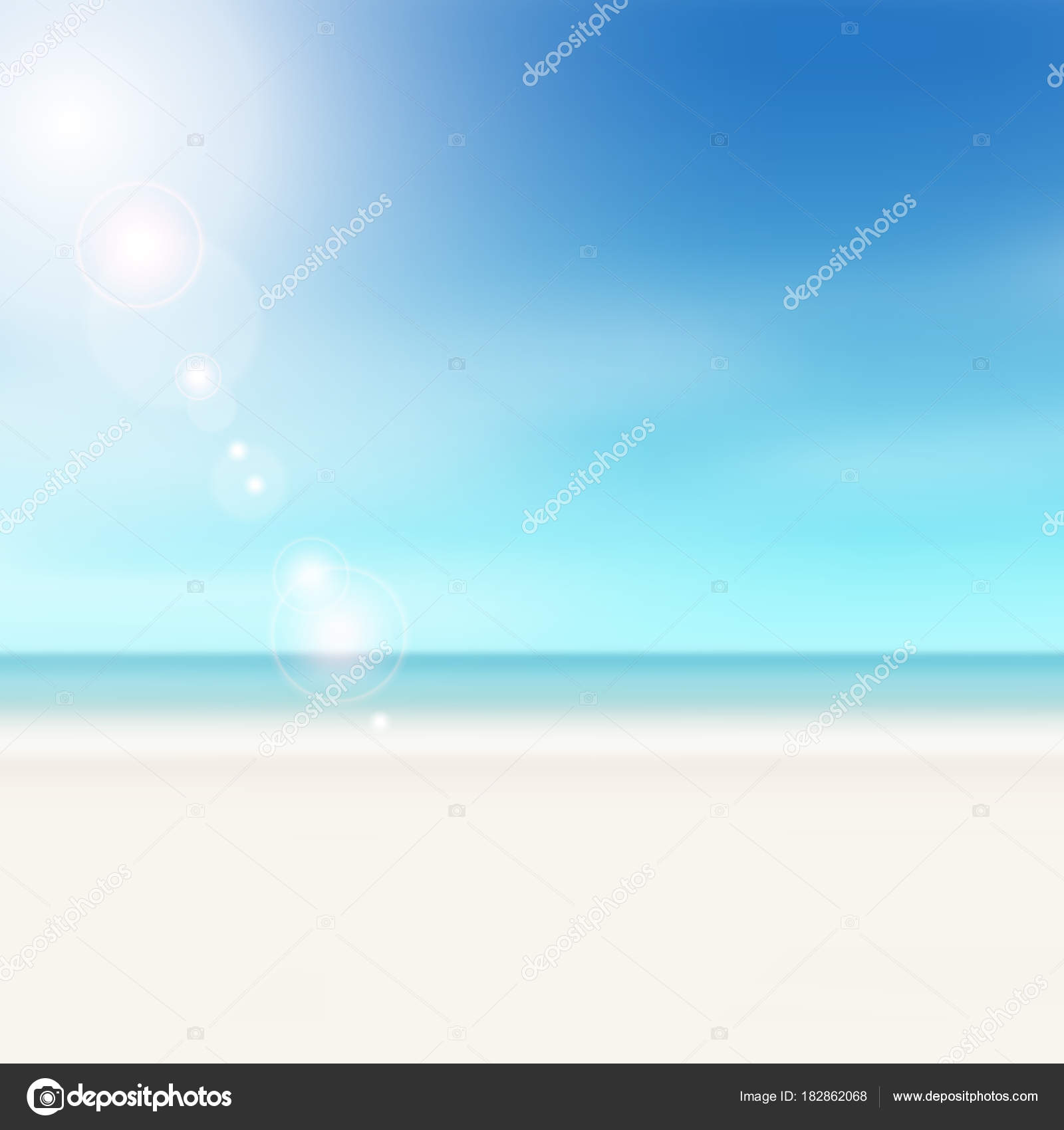 Beach Scene Summer Horizon Background With Lens Flares Sunny Vacation Concept With Blue Sky Water And Sand Vector Image By C Doozie Vector Stock Beach Scene Summer Horizon Background With Lens Flares Sunny Vacation Concept With Blue Sky Water And Sand Vector Image By C Doozie Vector Stock
