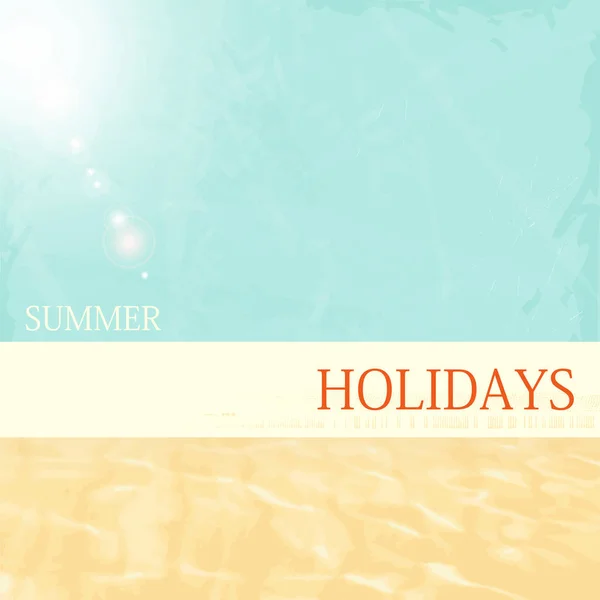 Tło wakacje lato - wakacje streszczenie szablon z banerem w stylu retro — Wektor stockowy