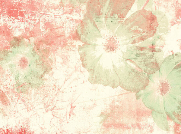 Flower background in pastel vintage watercolor style