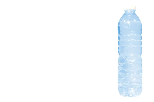 Яскрава Вода Пластиковій Пляшці Ізольована Білому Тлі Порожнє Місце Копіювання — стокове фото