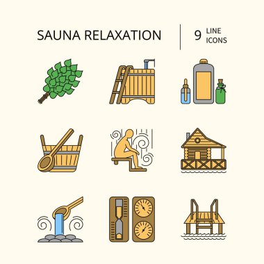 Sauna Tema Icon Set