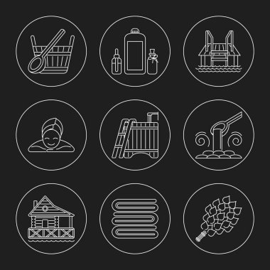 Sauna Tema Icon Set