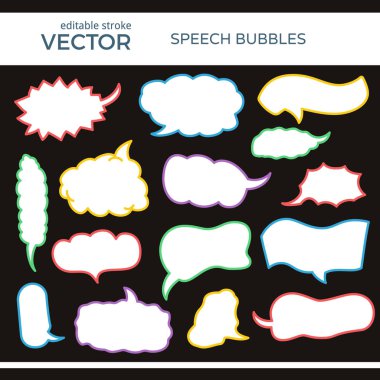 Kabataslak konuşma balonları düzenlenebilir vuruşlu