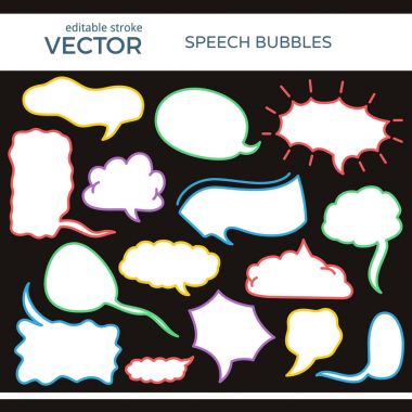 Kabataslak konuşma balonları düzenlenebilir vuruşlu