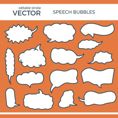 Kabataslak konuşma balonları düzenlenebilir vuruşlu