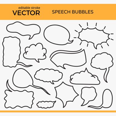 Kabataslak konuşma balonları düzenlenebilir vuruşlu