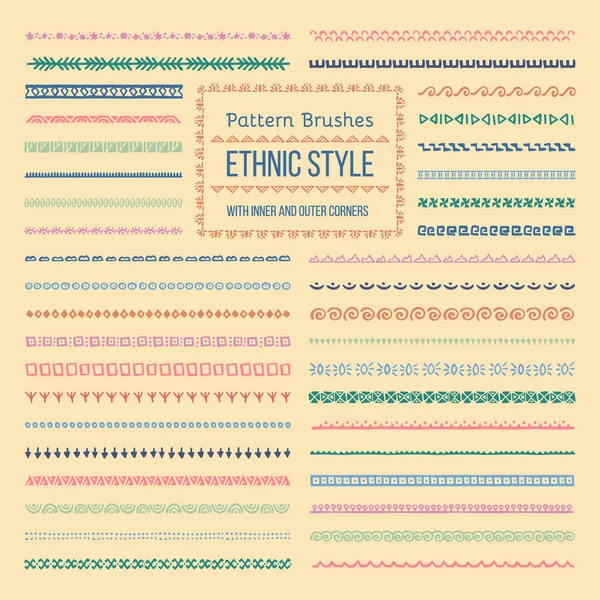 Etnik tarzı desen fırça seti