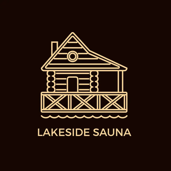 Modello di logotipo Sauna stile linea moderna . — Vettoriale Stock